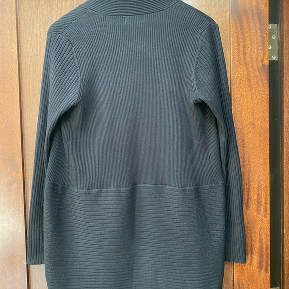 JM Collection black shawl collar knit sweater - Picture 2 of 5